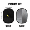Black and gray reusable double-sided pet hair removal gloves shown from the back and front.