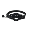 Collar impermeable ajustable para mascotas, negro, con clip y correa.
