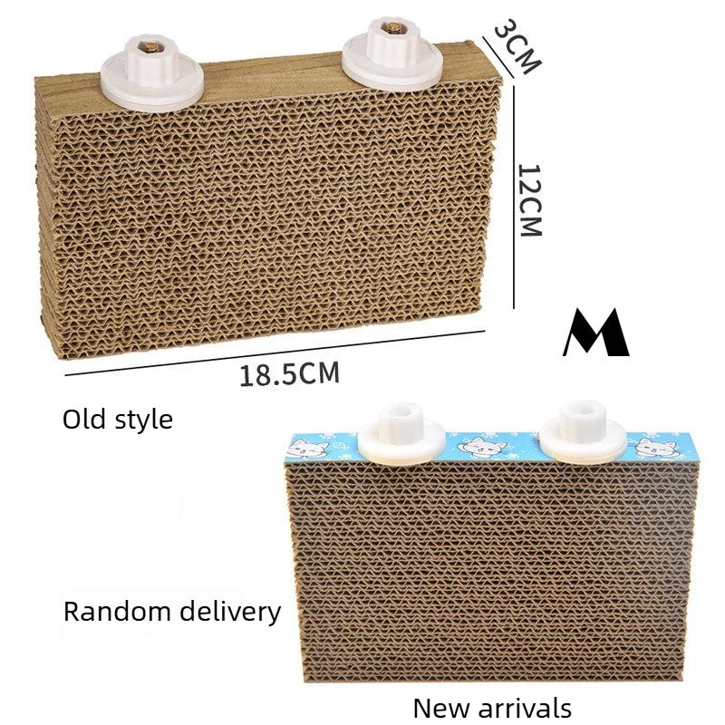 A wooden corrugated bird perch stand with a natural brown texture shown in both old style and new arrivals.
