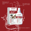 A bottle of Yegbong Hot Spot Spray for pets is shown with text describing its use and benefits.