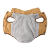 Veste polaire imperméable beige pour chiens ou chats avec doublure en sherpa grise.
