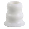White silicone bat grip knobs used to improve control on baseball bats