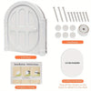 White arched cat door with hardware and installation instructions