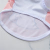 A pink and white breathable sleeveless pet vest for small dogs and cats, shown flat.