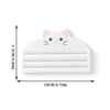 White reusable cat food pouch scraper shaped like a cat face