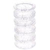 A stack of clear silica gel hair scissors, showing multiple rings of the product.