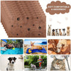 A stack of brown absorbent pet bath towels for dogs and cats.