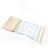 A clear plastic aerial hammock cat bed with multiple silicone balls and a beige fabric pouch.
