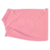 A pink reusable mesh bag for cat grooming and bathing, featuring drawstring closures.