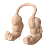 Beige 3D gedrucktes Muskel-Tierkostüm für Katzen und Hunde, mit skulptiertem Arm und Torso.