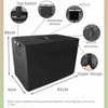 Black waterproof dog crate cover featuring various ventilation options like a top switch and velcro for weather protection
