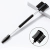 A black pet face comb with a silver handle is shown against a white background.