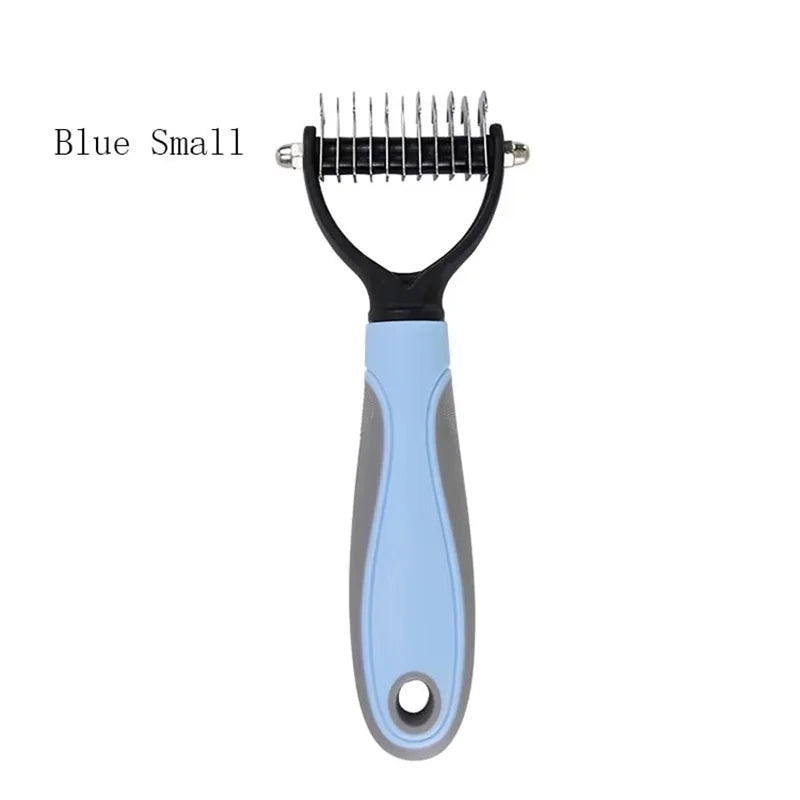 Blue Small stainless steel dematting comb for cats and dogs
