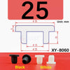 Black and white silicone rubber hole plugs of various sizes shown next to the product number XY-8060