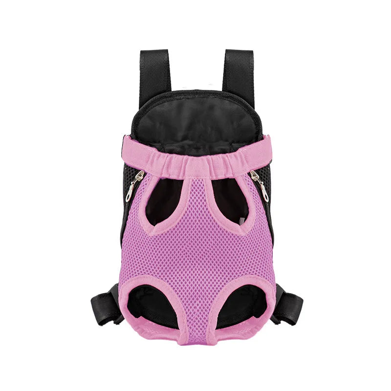 Sac à dos respirant rose pour animaux de compagnie, conçu pour chiens et chats.