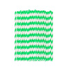 A pack of 100 white and green striped biodegradable paper straws.