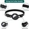 Details of an AirTag Cat Collar showing the pattern button, well-stitched nylon, and reflective design.