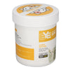 A white jar of eye stain remover wipes with an orange and white cat face design on the lid.