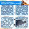 A set of reusable absorbent dog pee pads featuring digital print designs and non-slip silicone gel for quick drying and easy 