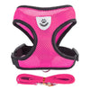 Pink mesh pet harness and leash set for dogs and cats
