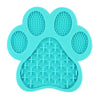 Light blue silicone pet licking mat with suction cups for dogs and cats