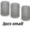 Three small gray multi-functional pet grooming combs and scratchers.