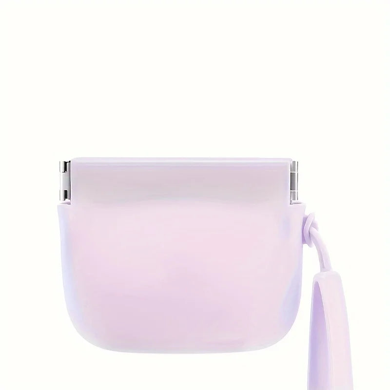 A light purple silicone pouch designed for portable dog treats.