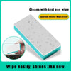 A white sponge eraser used to clean aquarium glass, showing a close-up view.