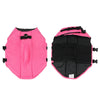 Pink and black water resistant life vest jacket for dogs