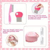 Set de aseo para mascotas rosa con peine largo y cepillo corto para limpiar perros y gatos.