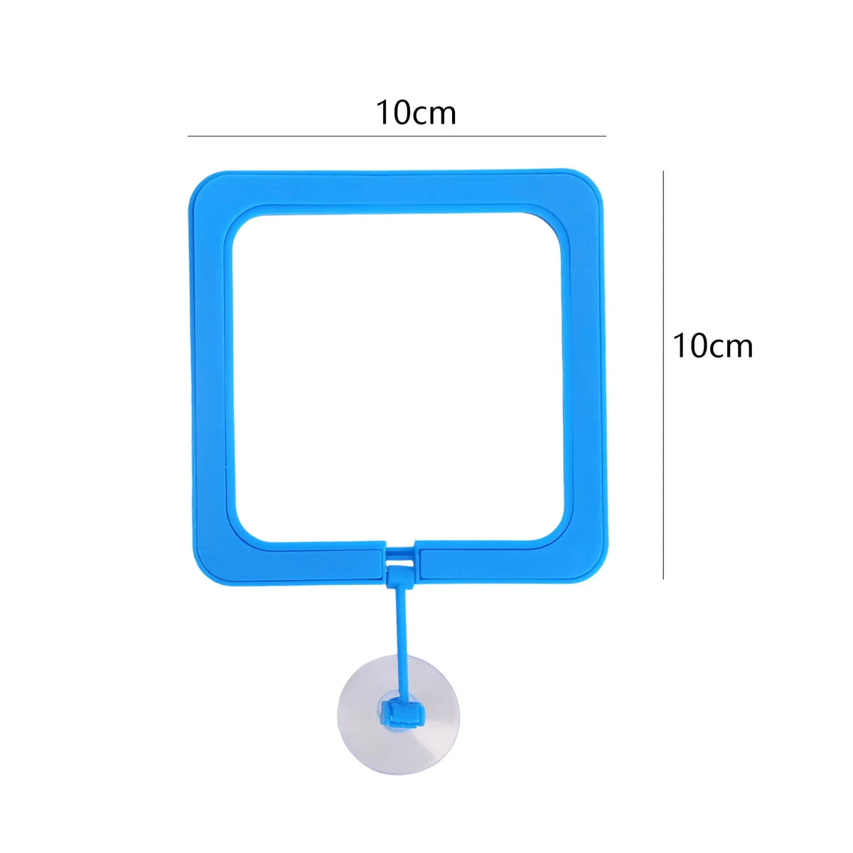 Blue aquarium feeding ring with a suction cup for fish tanks