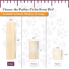 Un ensemble de brosses de toilettage en bois, en grande, moyenne et petite taille, montrées à côté d'une règle pour l'échelle