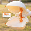 A white portable pet poop picker scooper is shown open, demonstrating a 10cm large opening.