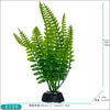 Une plante aquatique artificielle verte et vibrante avec de délicats frondes, présentée dans un pot.