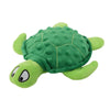 A green interactive sea turtle plush toy with a textured shell and head visible.