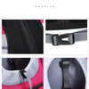 Close-up details of a black pet carrier backpack showing mesh fabric and adjustable straps.