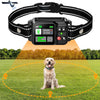 A black GPS wireless dog fence system is shown with a dog sitting in a grassy field.
