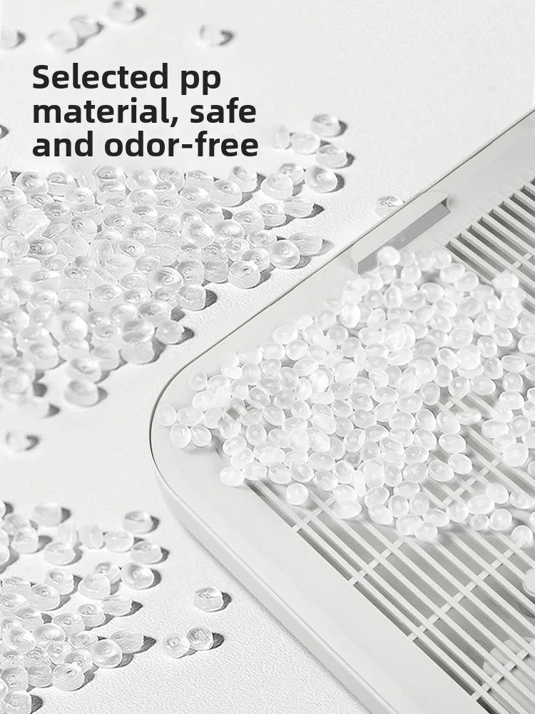 Clear plastic beads for a dual-layer cat litter mat with an anti-slip base