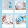 Hands assemble a transparent pet exercise ball by aligning hemispheres and tightening screws to form the complete sphere.
