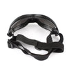 Black durable dog eye protection sunglasses with adjustable strap.