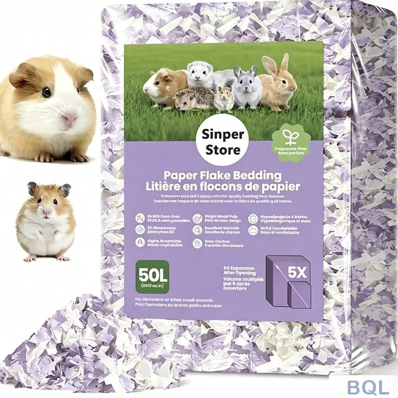 Verpackung und Produktpräsentation von Papierflocken-Bett für syrische Hamster