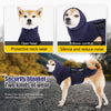 Un gilet de confort et une écharpe de protection bleue pour chiens.