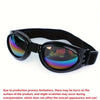 Black collapsible dog sunglasses with adjustable straps shown against a white background.