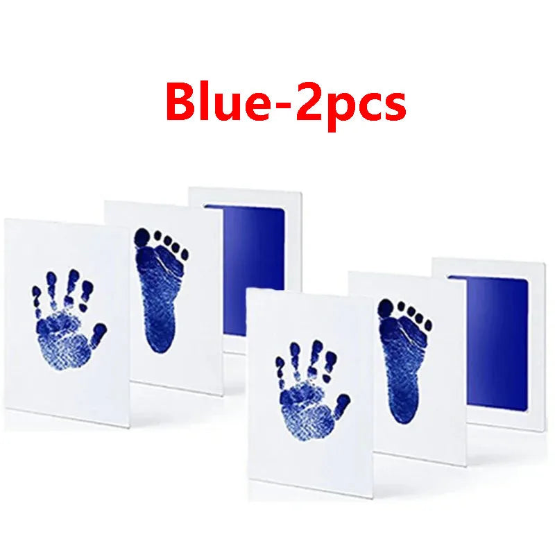 Blue handprint and footprint kits shown in a set of two on a white background.