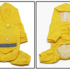 Veste de pluie jaune imperméable pour chiens, vue de deux côtés
