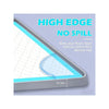 A close-up view of a high-edge silicone mat designed to prevent spills on floors.