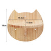 A light wood cat wall hammock with climbing steps and a moon bed shown from the top view.