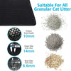 A black double-layer cat litter mat showing various hole sizes for granular cat litter.