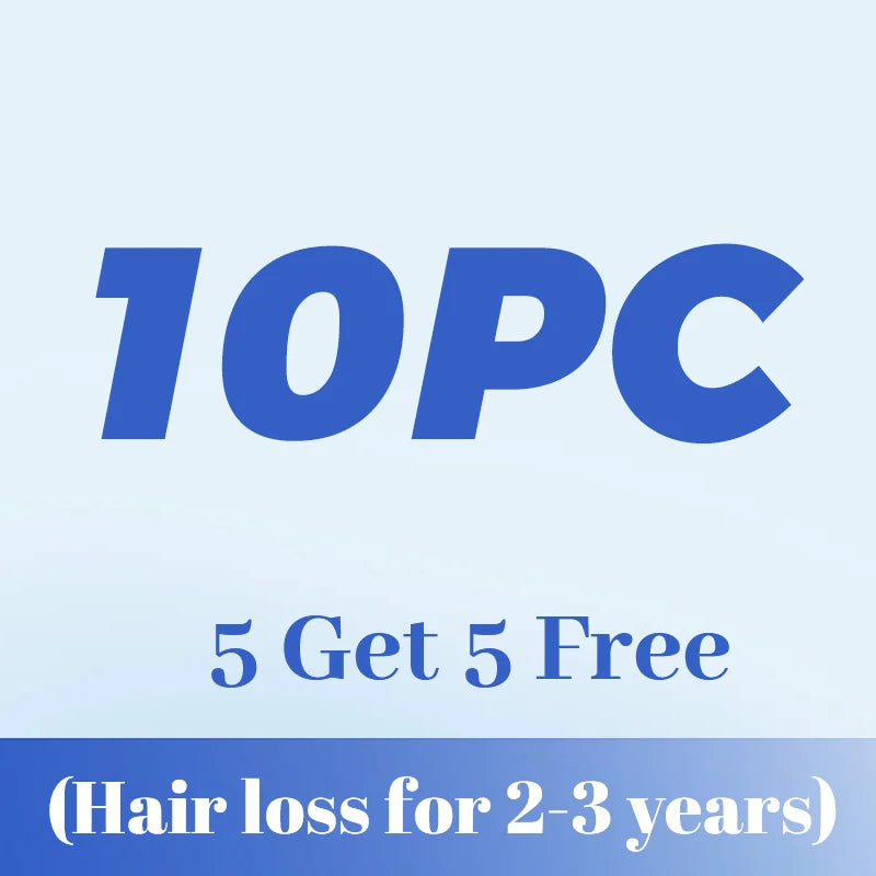 Werbung für ein Produkt: 10 Stück mit 5 Gratis-Aktionen für Haarausfallbehandlung