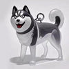 Silber- und schwarzes Welpenhaar-Gedächtniskette mit stilisierter Hundfigur.